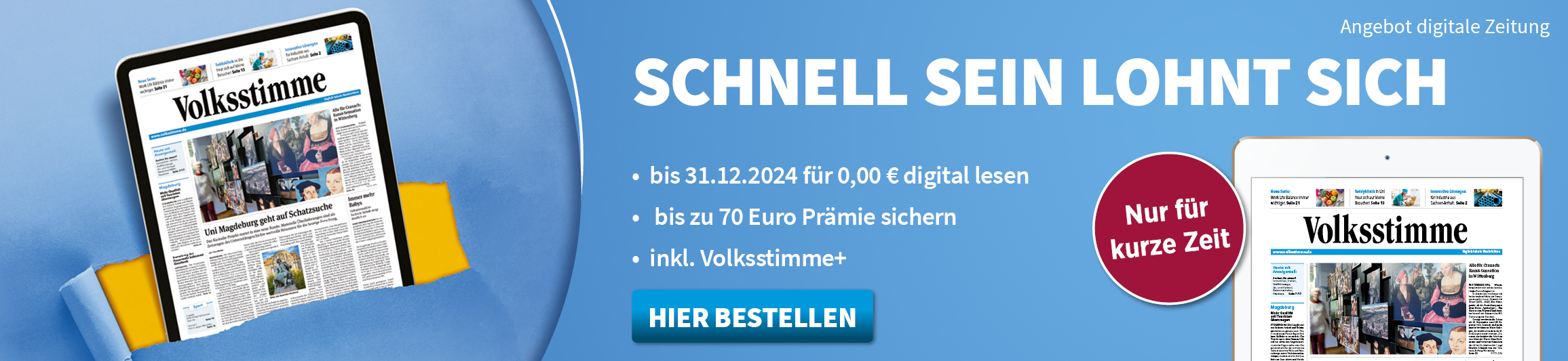 Clever: Bis Silvester für 0,00 € digital lesen