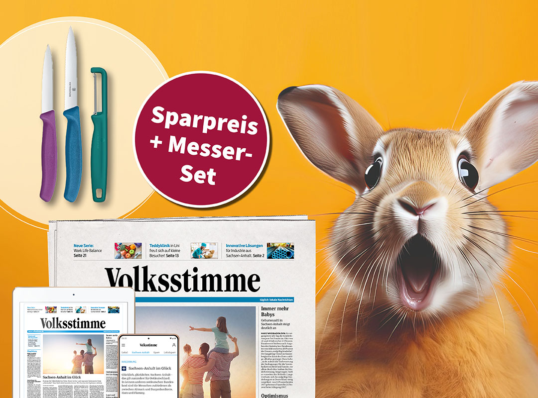 gedruckte und digitale Zeitung zum Sparpreis lesen mit einem Messerset von Victorinox