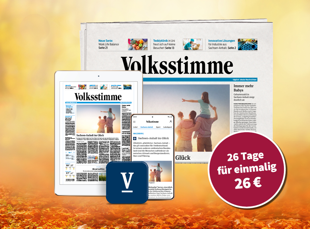 gedruckte und digitale Zeitung für einmalig 26 Euro 26 Tage lesen
