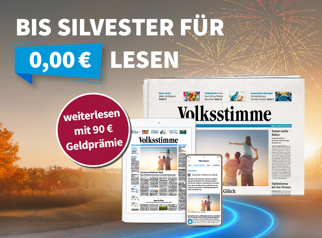 gedruckte und digitale Zeitung gratis bis Silvester lesen und danach mit 90 Euro Geldprämie 24 Monate weiterlesen